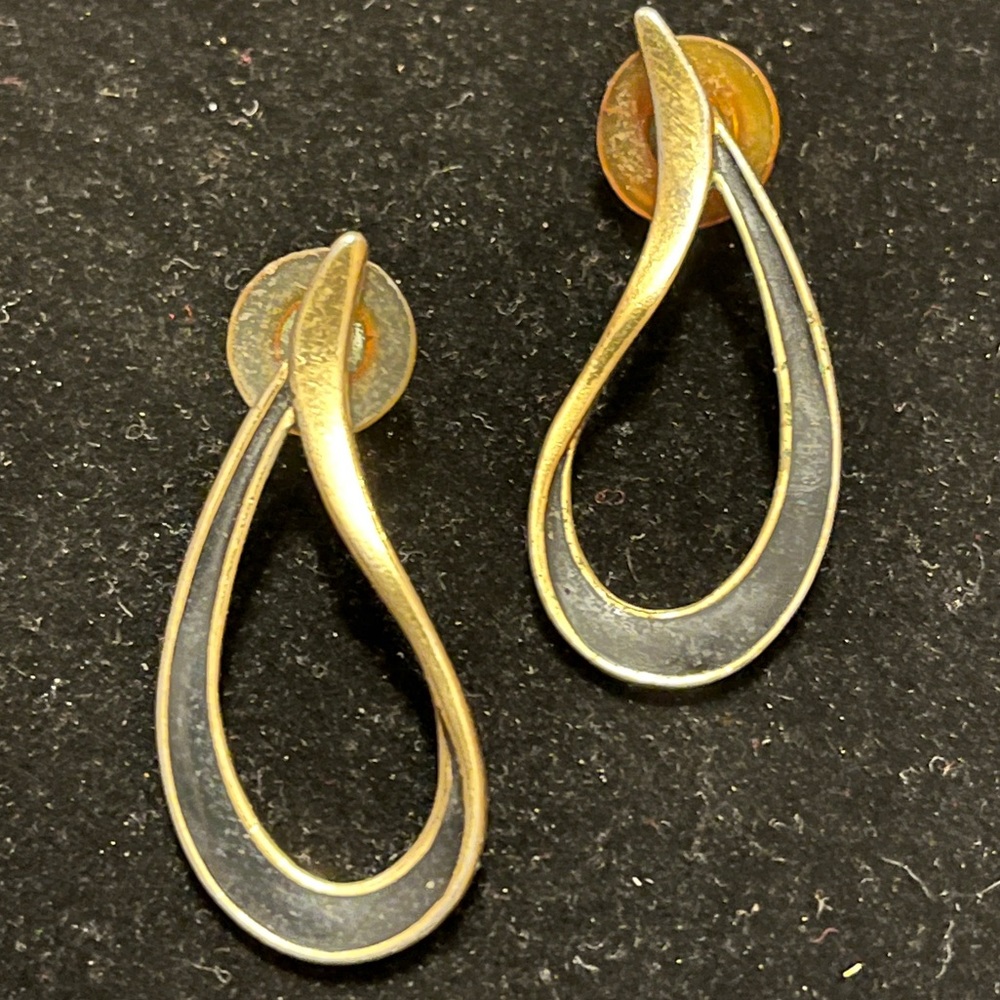 Elegant Gold and Silver Teardrop Earrings
